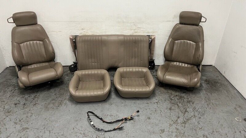 98 02 Pontiac Firebird Trans AM Front Rear Set Power Seats Leather Tan OEM 80K