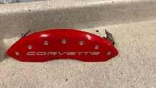Load image into Gallery viewer, 97 04 Corvette C5 MGP Front Brake Caliper Covers Engraved Right Left 13007F Red
