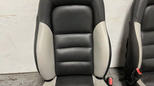 Load image into Gallery viewer, 06 12 Corvette Z06 Leather Black Gray Front Driver Passenger Seats Heated Pair
