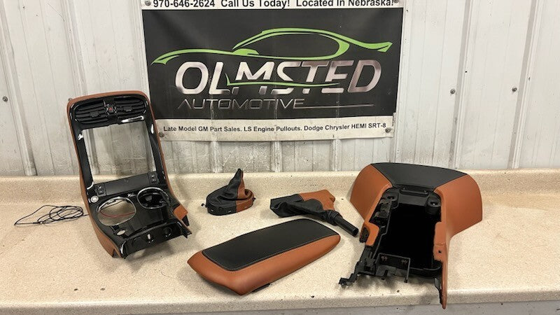 05 13 C6 Corvette Custom Leather Center Console Lid Radio Trim Boot Black Brown
