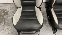 Load image into Gallery viewer, 06 12 Corvette Z06 Leather Black Gray Front Driver Passenger Seats Heated Pair
