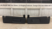 Load image into Gallery viewer, 10 15 Camaro SS Driver Passenger Side Sun Visors Left Right Visor Black Pair 35K
