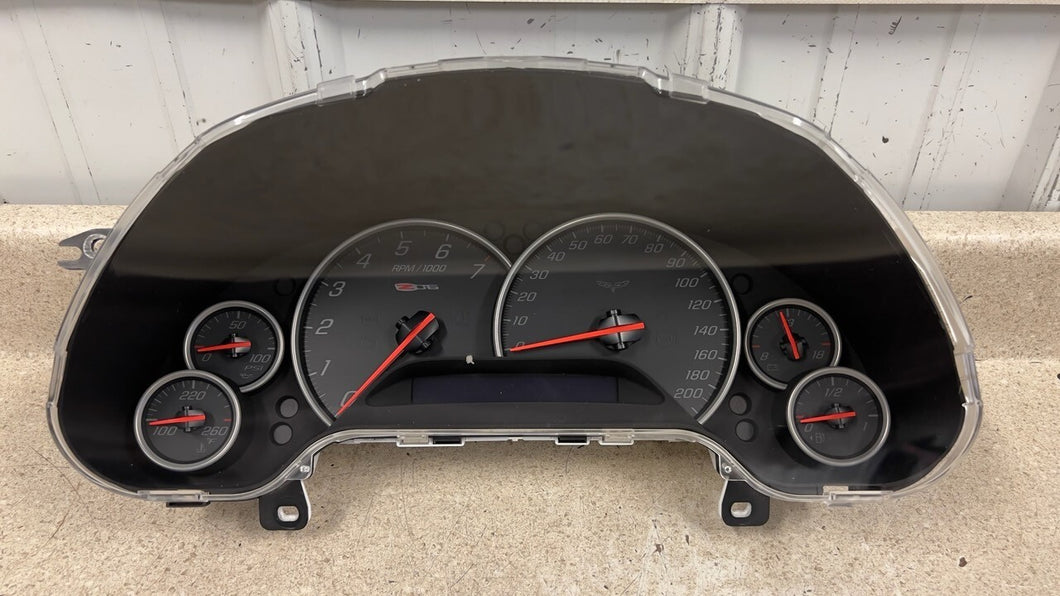 06 07 08 Corvette C6 Z06 Instrument Gauge Cluster 15K GM Speedometer 25802192