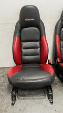 Load image into Gallery viewer, 06 12 Corvette Z06 Leather Black Red Front Driver Passenger Seats Heated Pair
