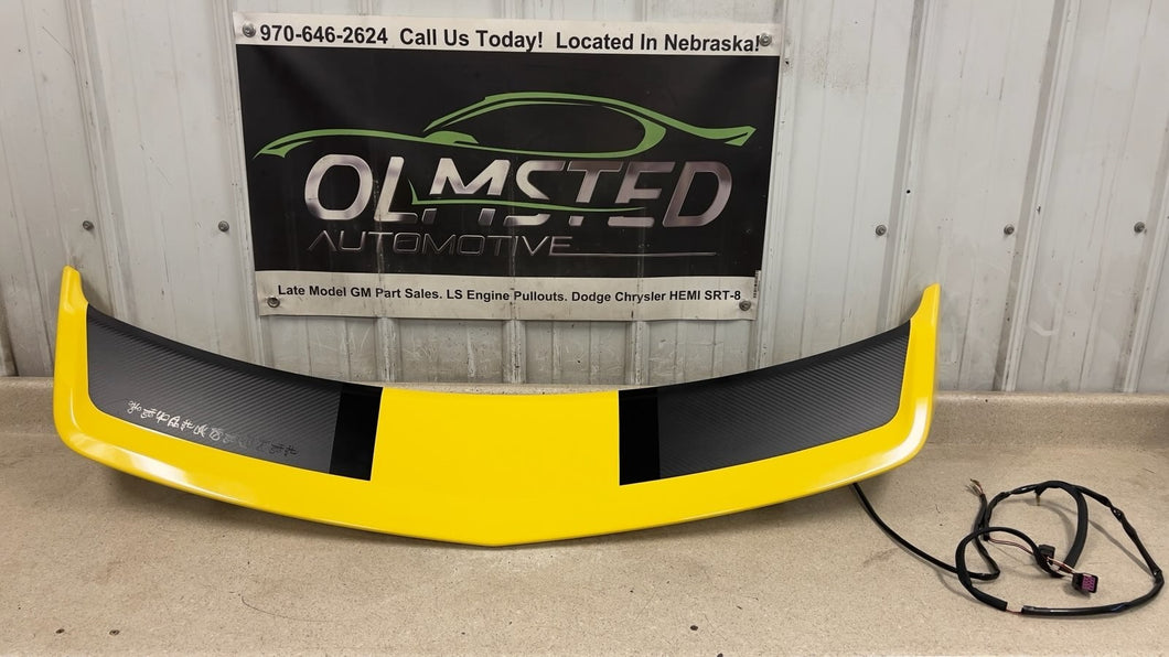 10 13 Camaro SS SLP Rear Trunk Spoiler OEM GM Yellow  Decklid High Rise 22814776