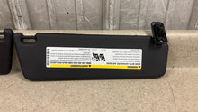 Load image into Gallery viewer, 10 15 Camaro SS Driver Passenger Side Sun Visors Left Right Visor Black Pair 26K

