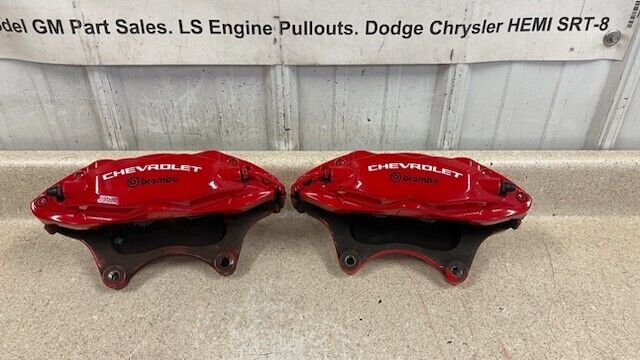10 15 Camaro SS Front Driver Passenger Brembo Brake Calipers Pair OEM 53K Red