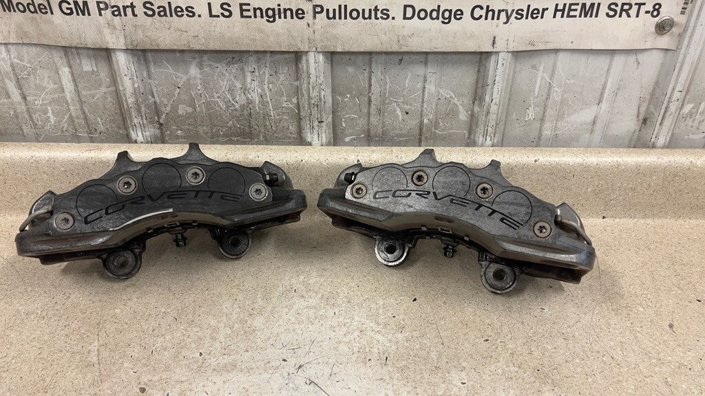 05 13 Chevrolet Corvette C6 Z06 Front Brake Calipers 6 Piston Set Brakes OEM 55K