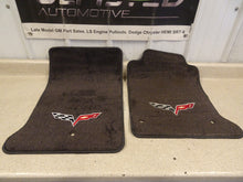 Load image into Gallery viewer, 05 07 Corvette C6 Floor Mats Front Driver Passenger RH LH Logo Pair 19172504
