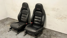 Load image into Gallery viewer, 06 11 Corvette Z06 Leather Black Front Driver Passenger Seats Heated Pair Coupe
