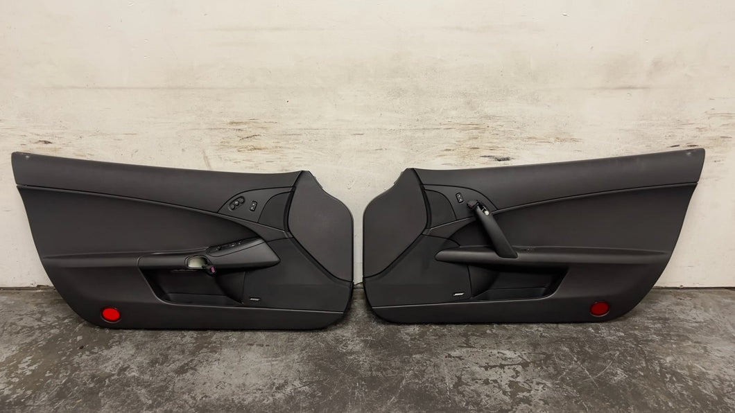 05 13 Corvette C6 Driver Passenger Interior Door Trim Panels Black Pair OEM
