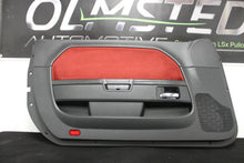 Load image into Gallery viewer, 13 14 Dodge Challenger Driver Front Door Panel Leather Suede Red 1XF771RRAB SRT
