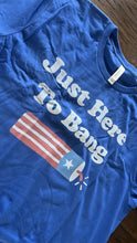 Load image into Gallery viewer, Men’s Size XL 4th Of July Funny T-Shirt Bella Canvas Fireworks Unisex Blue
