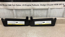 Load image into Gallery viewer, 10 15 Camaro SS Driver Passenger Side Sun Visors Left Right Visor Black Pair 75K
