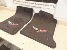 Load image into Gallery viewer, 05 07 Corvette C6 Floor Mats Front Driver Passenger RH LH Logo Pair 19172504
