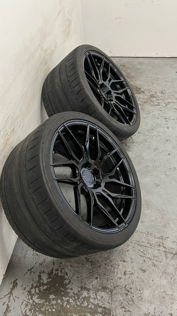 C7 Corvette Z06 20'' Rear Rohana Wheels RF17 20x12 Set Black Deep Conc ...