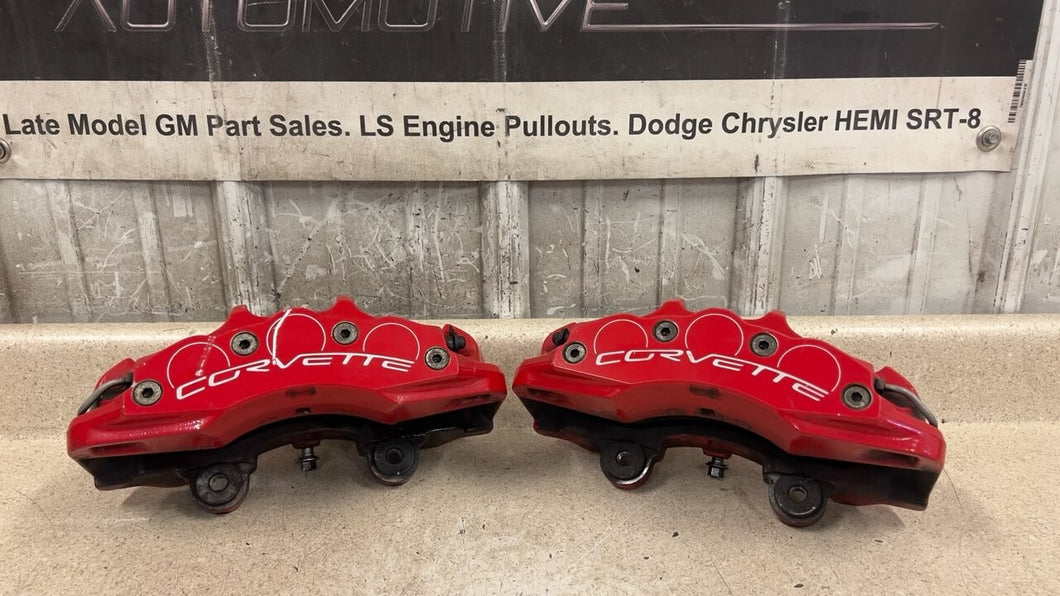 05 13 Chevrolet Corvette C6 Z06 Front Brake Calipers 6 Piston Set Brakes OEM 56K