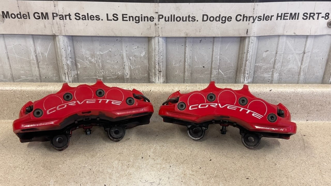 05 13 Chevrolet Corvette C6 Z06 Front Brake Calipers 6 Piston Set Brakes OEM 59K