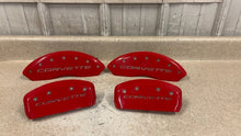 Load image into Gallery viewer, 1997 2004 Chevrolet C5 Corvette Front Rear MGP Brake Caliper Covers Red Set 4
