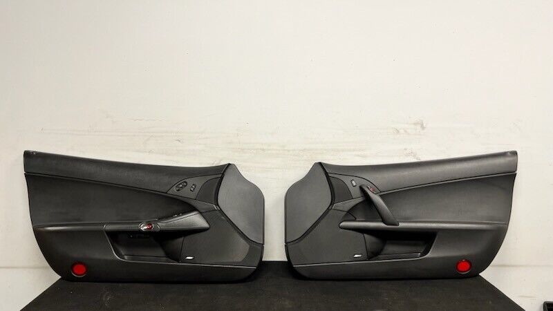 05 13 Corvette C6 Z06 Driver Passenger Interior Door Trim Panels Black Pair OEM