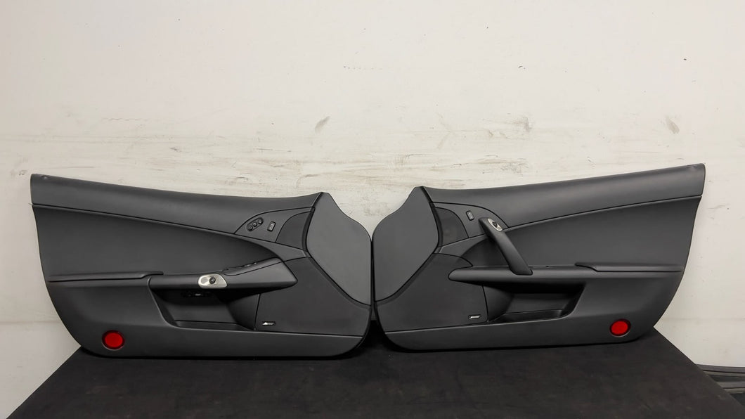 05 13 Corvette C6 Driver Passenger Interior Door Trim Panels Black Pair OEM